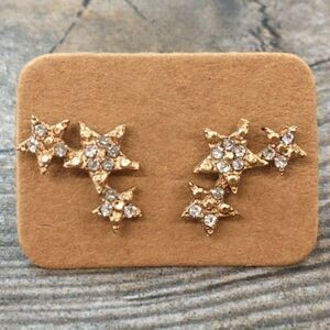 Star Crawler Stud Earring Gold